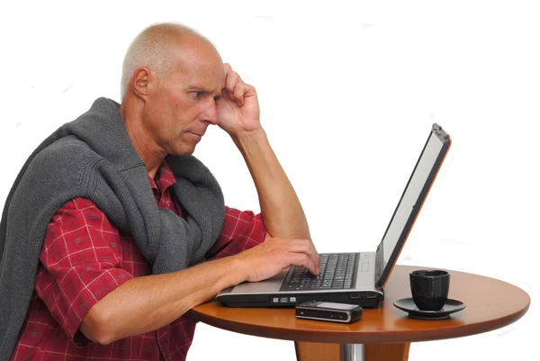 Casual man with a laptop — Stock Photo, Image