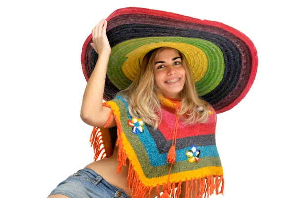Sombrero kızı. — Stok fotoğraf