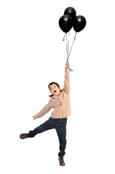 Chłopiec z balonami — Zdjęcie stockowe