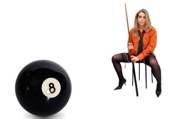 Snooker girl — Stock Photo, Image