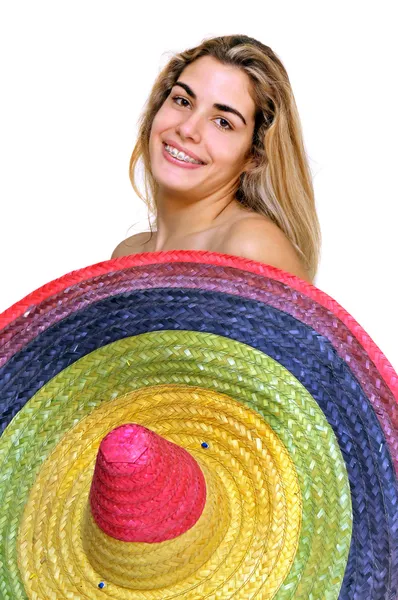 Sombrero dívka — Stock fotografie