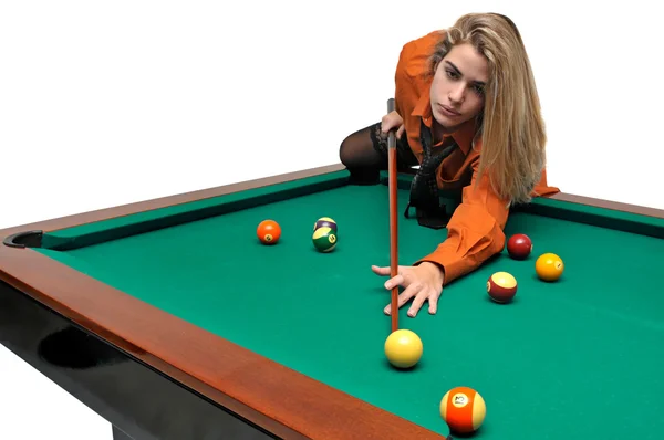Menina Snooker — Fotografia de Stock
