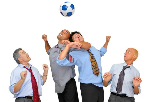 Empresarios jugando fútbol — Foto de Stock