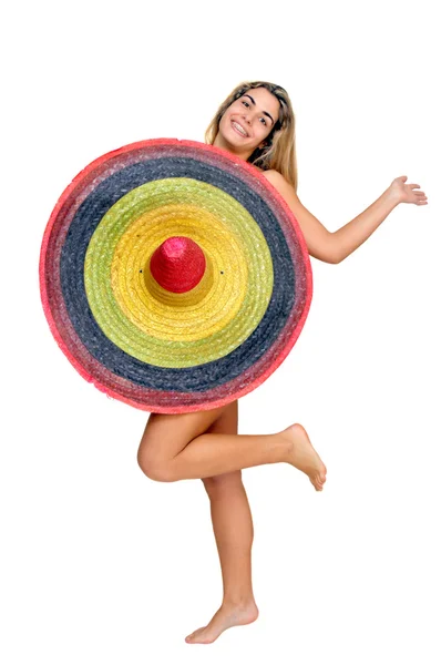 Sombrero chica — Foto de Stock