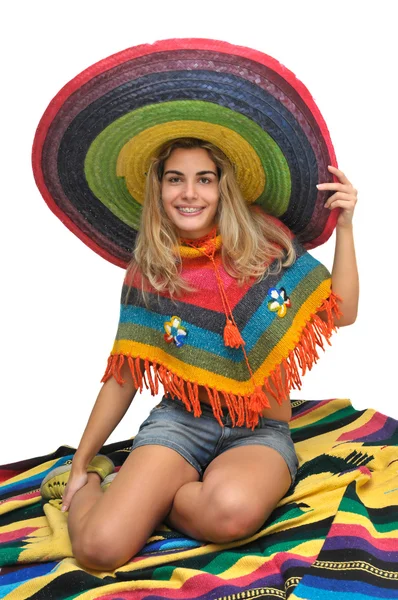 Sombrero kızı. — Stok fotoğraf