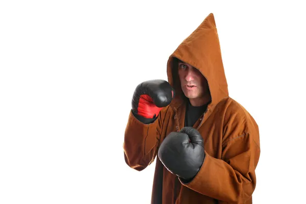 Monk iwith guantoni da boxe — Foto Stock