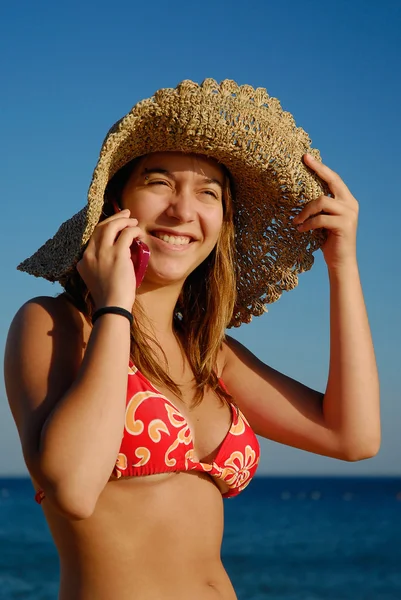 Menina ao telefone — Fotografia de Stock