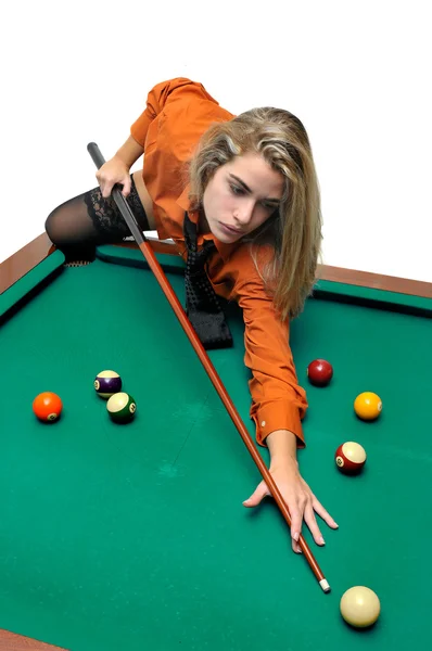 Snooker girl — Stock Photo, Image