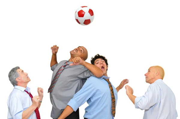 Empresarios jugando fútbol — Foto de Stock