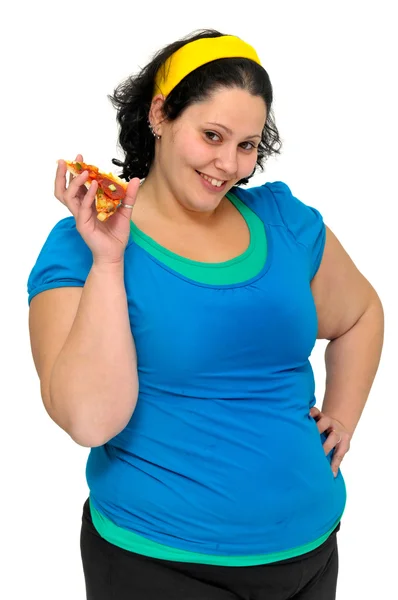 Девушка с пиццей — стоковое фото
