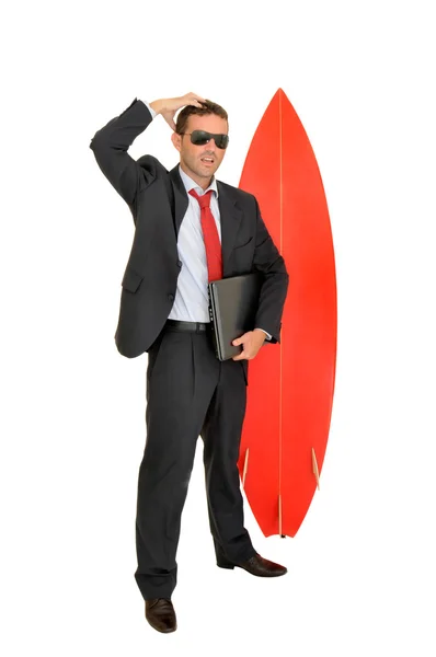 Surf uomo d'affari — Foto Stock