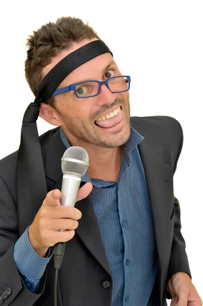 Cantante de karaoke — Foto de Stock