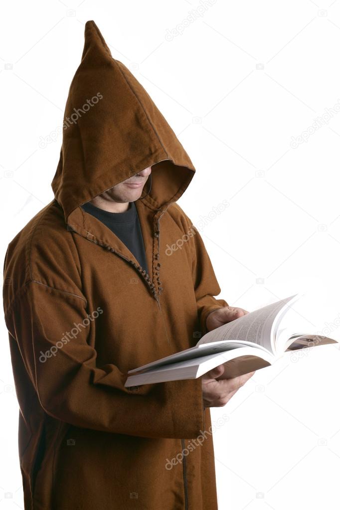 Monk reading a book