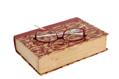 Gözlüklü eski kitap.