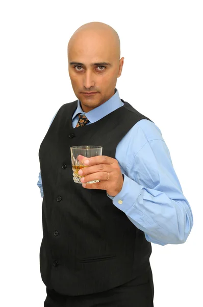 Geschäftsmann mit Drink — Stockfoto