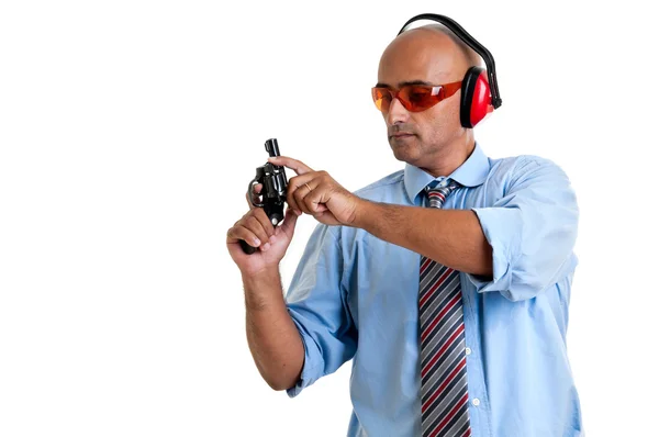 Mann mit Waffe — Stockfoto