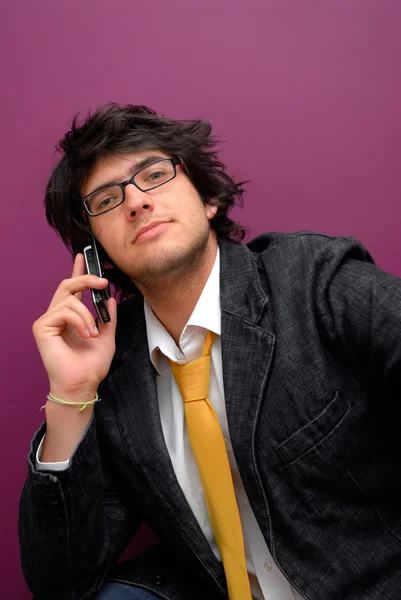 Young man with cellphone — Stock Photo, Image