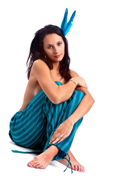 Sexy meisje in blauw — Stockfoto