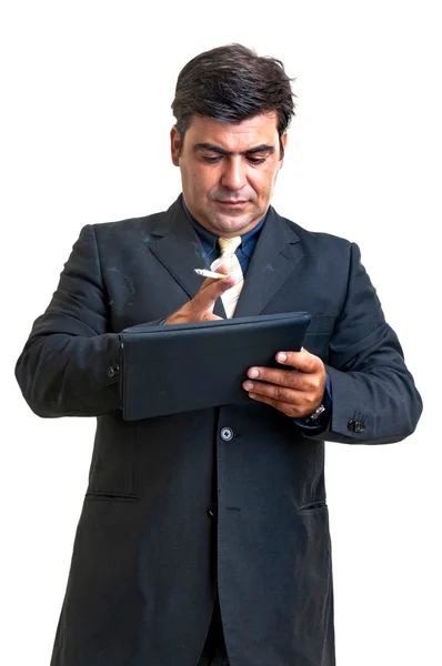 Empresario con tableta — Foto de Stock