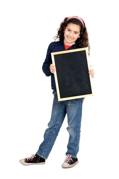 Menina com placa — Fotografia de Stock