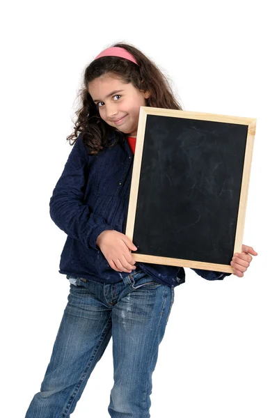 Menina com placa — Fotografia de Stock