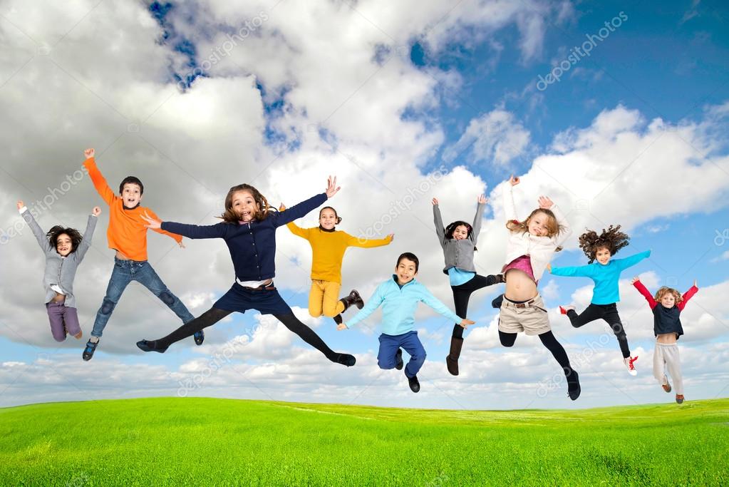 Children jumping