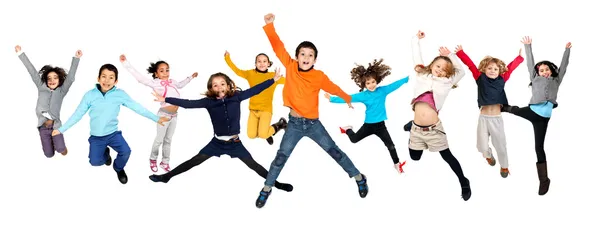 Enfants sautant Image En Vente