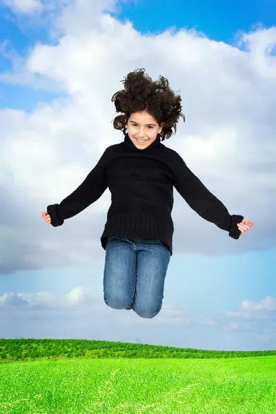 Jumping girl — Stock Photo, Image