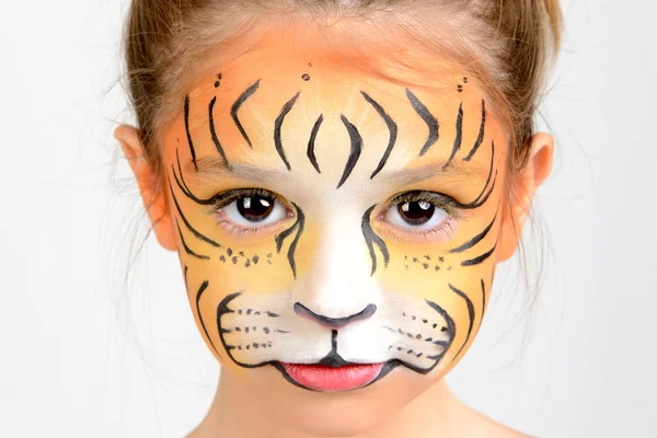 Kinderschminken Tiger — Stockfoto