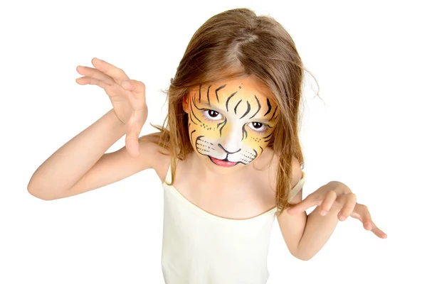 Kinderschminken Tiger — Stockfoto