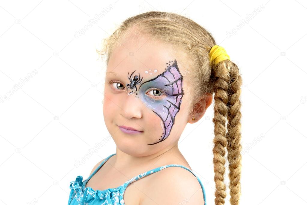 Face painting, spider web