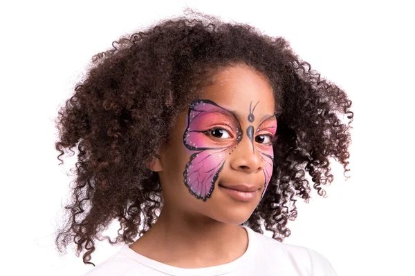 Pintura de caras, mariposa — Stok fotoğraf