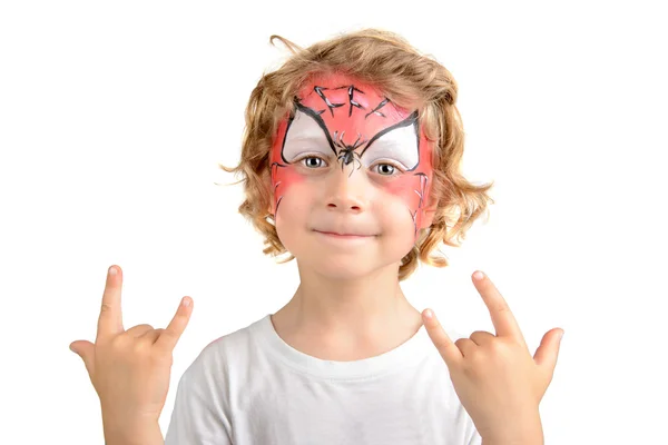 Face painting, spider web — Stock Photo, Image