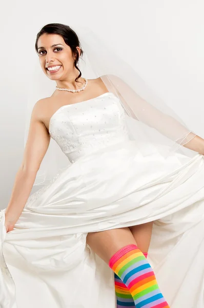 Happy fun bride — Stock Photo, Image