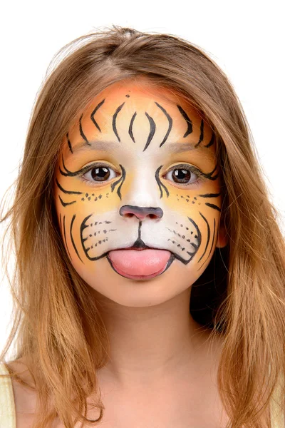 Visage peinture tigre — Photo