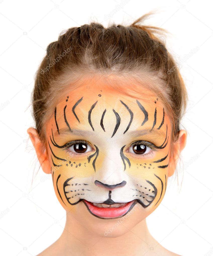 Face painting tiger