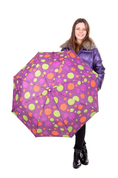 Young woman with umbrella — Stock Photo, Image