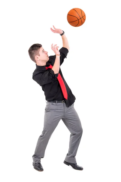 Businessman with basketball — Stock Photo, Image