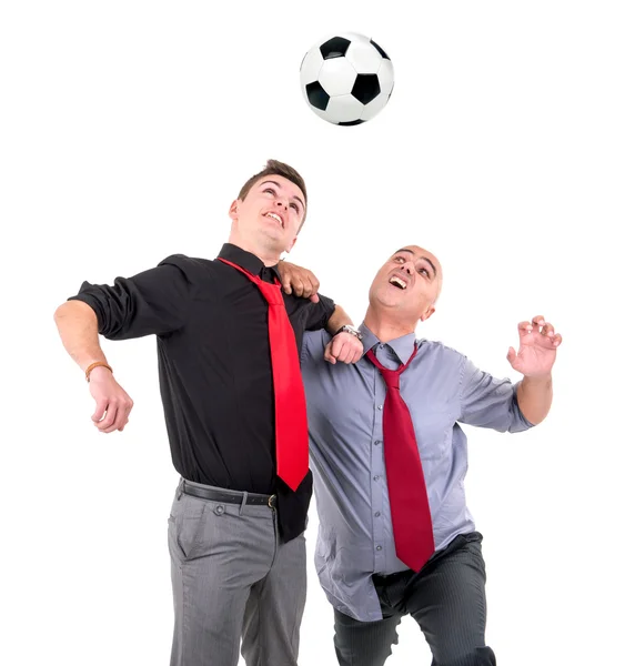 Επιχειρηματίες που παίζει ποδόσφαιρο — Φωτογραφία Αρχείου