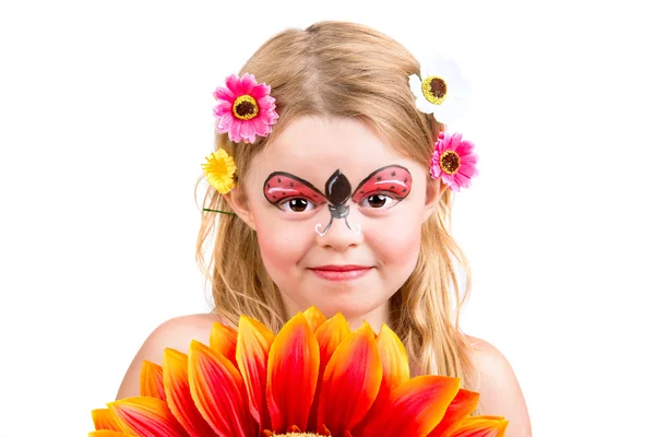 Face painting, ladybug — Stock Photo, Image