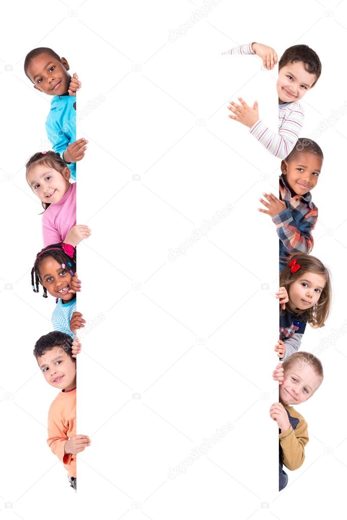 Children with a white board
