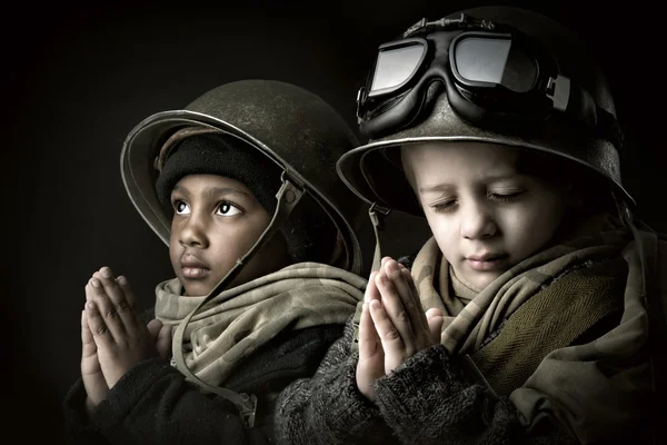 Young boy soldiers — Stock Photo, Image