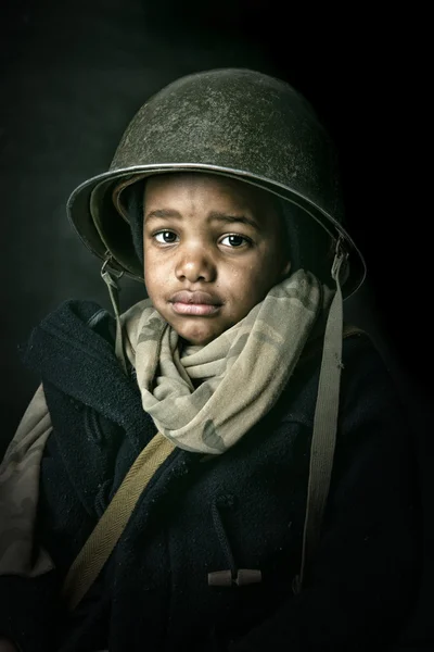 Rapaz soldado — Fotografia de Stock