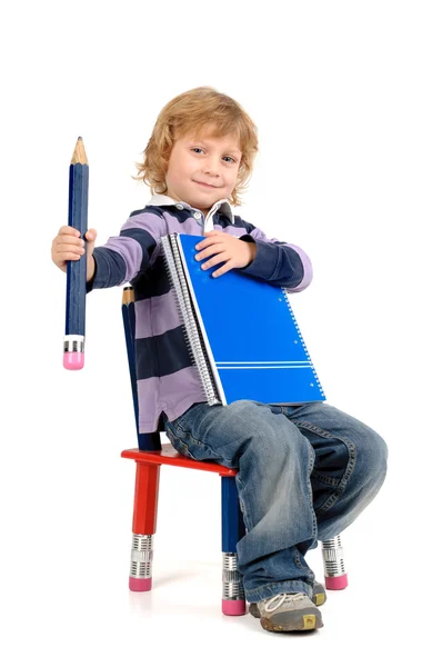 Estudiante feliz sentado — Foto de Stock