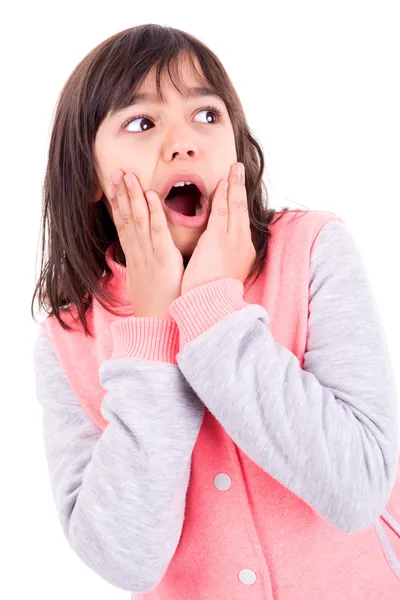 Menina fazendo caras engraçadas — Fotografia de Stock