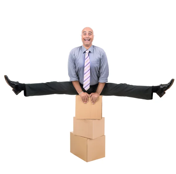 Businessman doing exercises — Stock Photo, Image