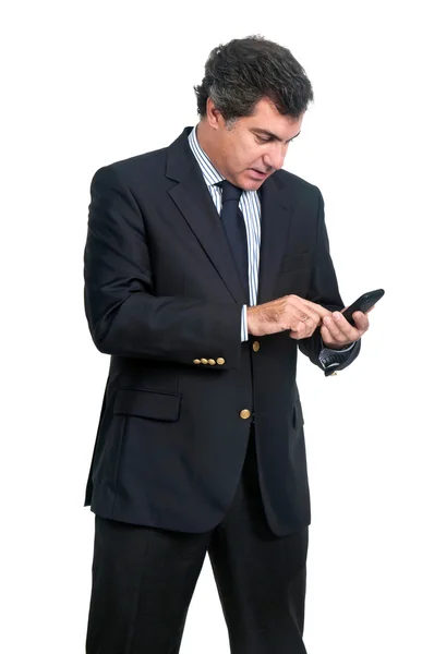 Homme d'affaires avec téléphone portable — Photo