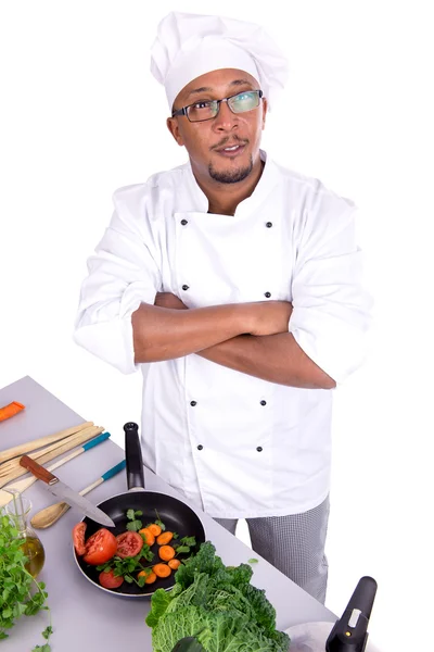 Male chef with fruits — Stock Photo, Image