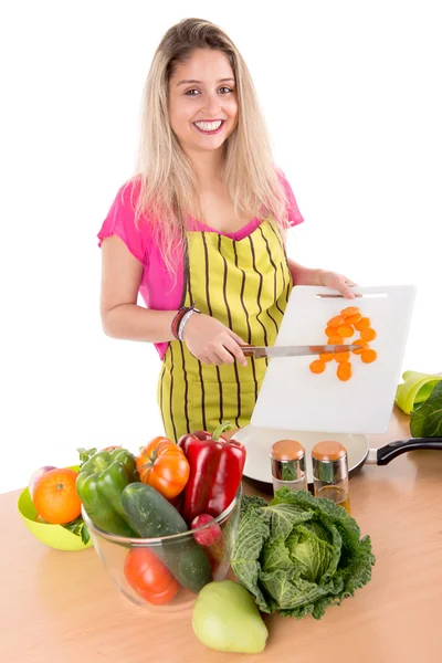 Vrouw koken — Stockfoto