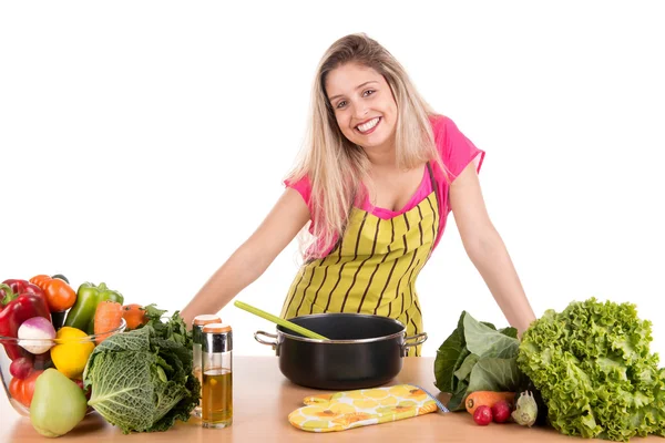 Kobieta gotowania — Zdjęcie stockowe